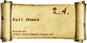 Kell Ahmed névjegykártya